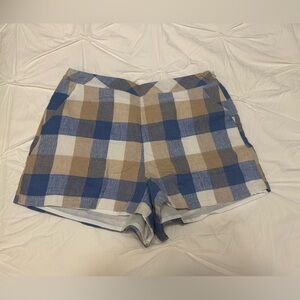 Blue Plaid Shorts, English Factory, Size M